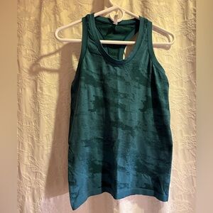 Athleta Teal Camo Momentum Seamless Tank